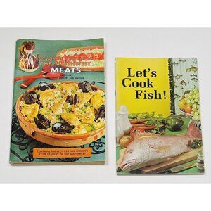 VTG Favorite Recipes of The Southwest Meats Edition & Let's Cook Fish Cookbooks